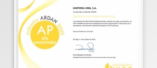 Unifersa es reconocida como empresa de alta productividad por el indicador Ardán