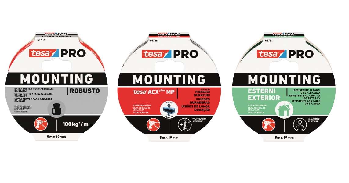 tesa Mounting PRO, nueva gama de cintas, la alternativa a clavos y tornillos