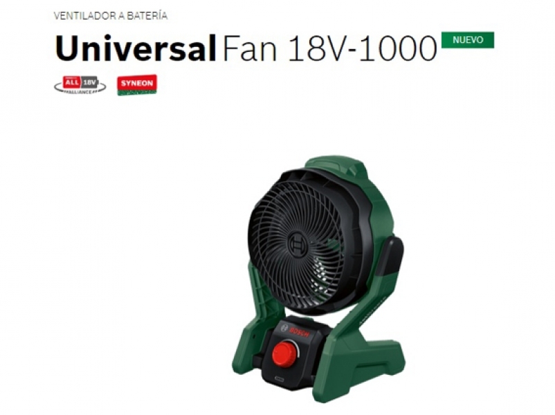 Bosch lanza el ventilador a batería UniversalFan 18V-1000