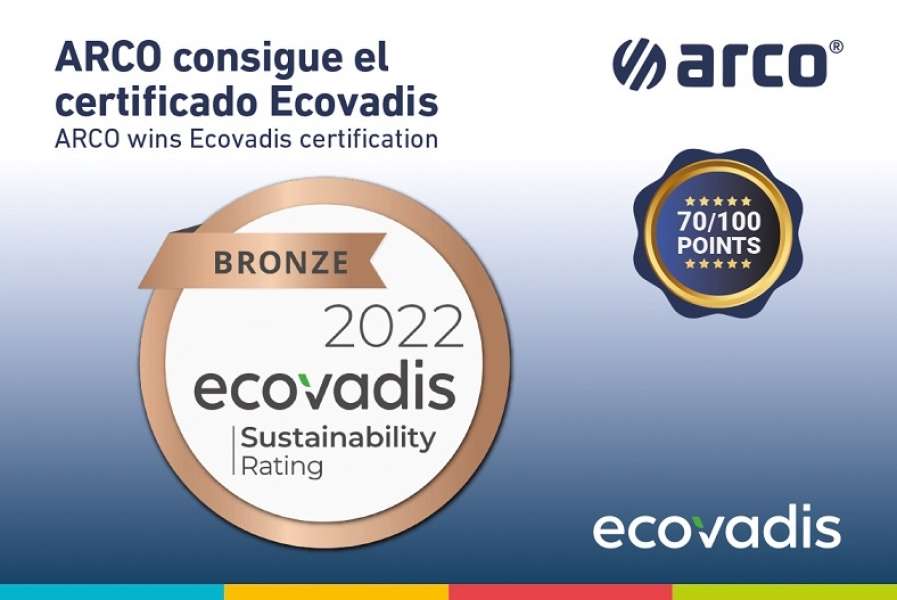 Arco obtiene la certificación EcoVadis gracias a su compromiso sostenible